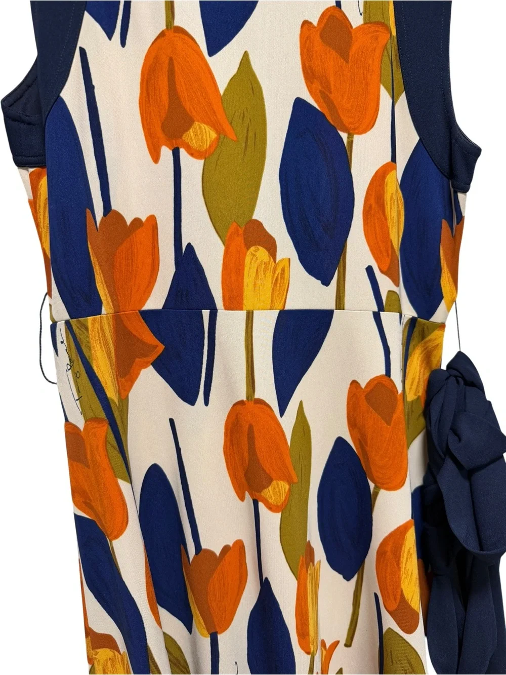 Tory Burch Atley Tulip Print Sleeveless Midi Dress Women’s Size Large